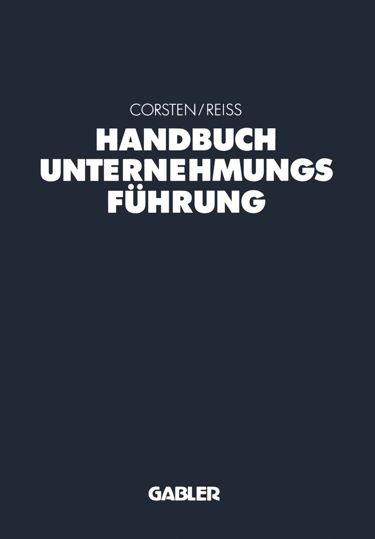 Hans Corsten, Michael Reiß, Michael Reiss - Handbuch Unternehmungsführung, Häftad