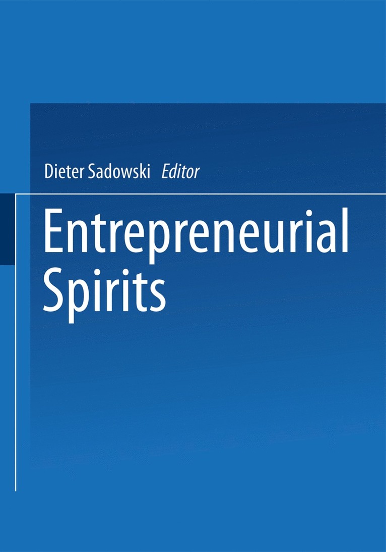 Dieter Sadowski - Entrepreneurial Spirits, Häftad