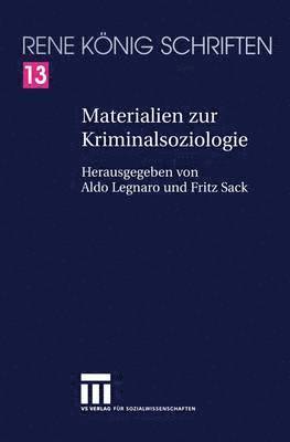 bokomslag Materialien zur Kriminalsoziologie