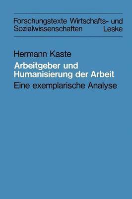 bokomslag Arbeitgeber und Humanisierung der Arbeit