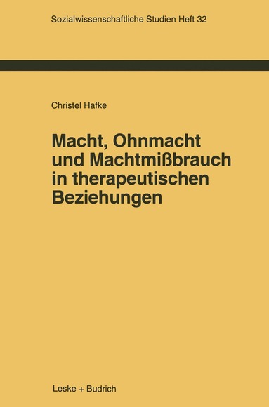 bokomslag Macht, Ohnmacht und Machtmißbrauch in therapeutischen Beziehungen