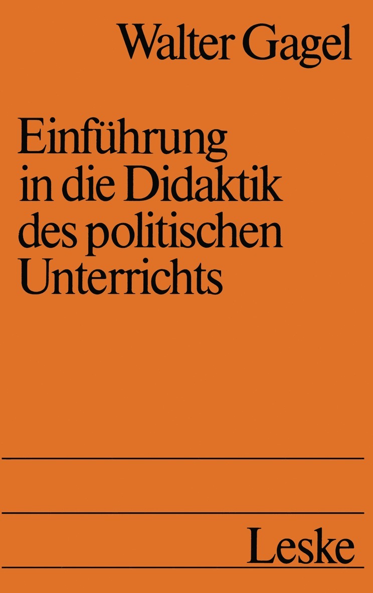 Einfhrung in die Didaktik des politischen Unterrichts 1