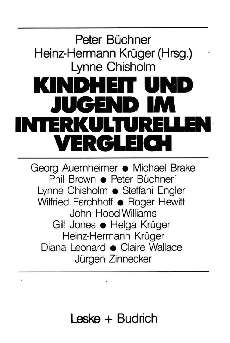 Kindheit und Jugend im interkulturellen Vergleich 1