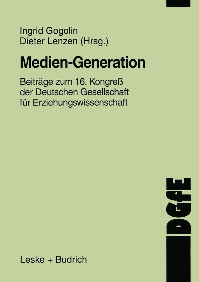 Ingrid Gogolin, Dieter Lenzen - Medien-Generation, Häftad