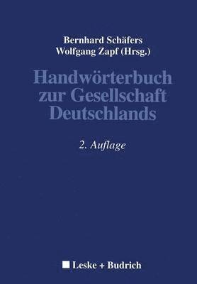 bokomslag Handwrterbuch zur Gesellschaft Deutschlands