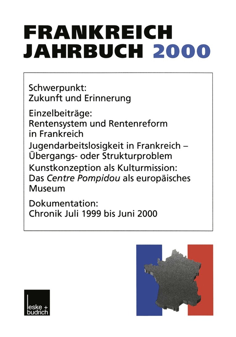 Marieluise Christadler, Ingo Kolboom, Adolf Kimmel, Robert Picht, Henrik Uterwedde, Wolfgang Asholt, Hans Manfred Bock, Lothar Albertin - Frankreich-Jahrbuch 2000, Häftad