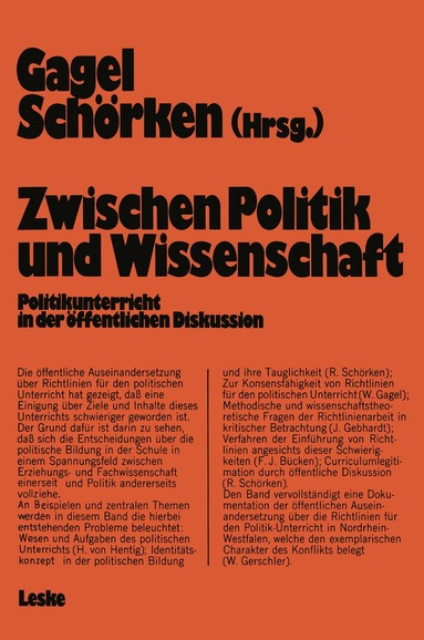 Walter Gagel - Zwischen Politik und Wissenschaft, Häftad