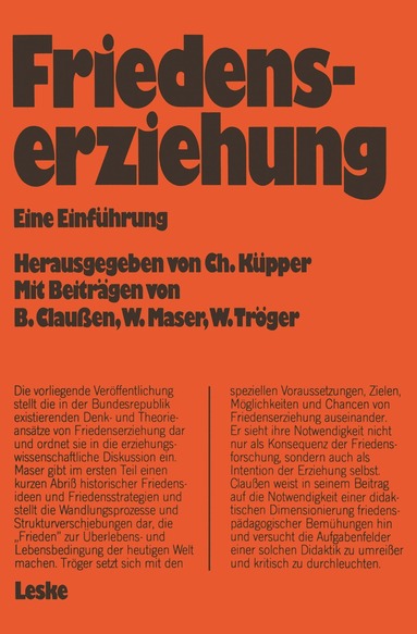 Christel Küpper - Friedenserziehung, Häftad