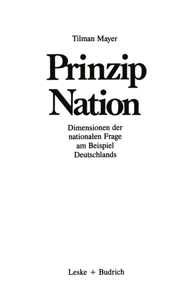 Tilman Mayer - Prinzip Nation, Häftad