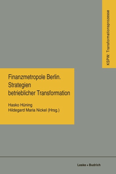 Hasko Huning, Hasko Hüning - Finanzmetropole Berlin Strategien Betrieblicher Transformation, Häftad