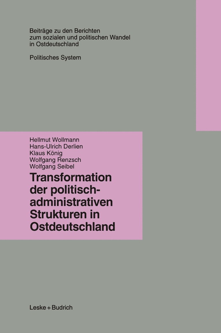 Transformation der politisch-administrativen Strukturen in Ostdeutschland, Häftad