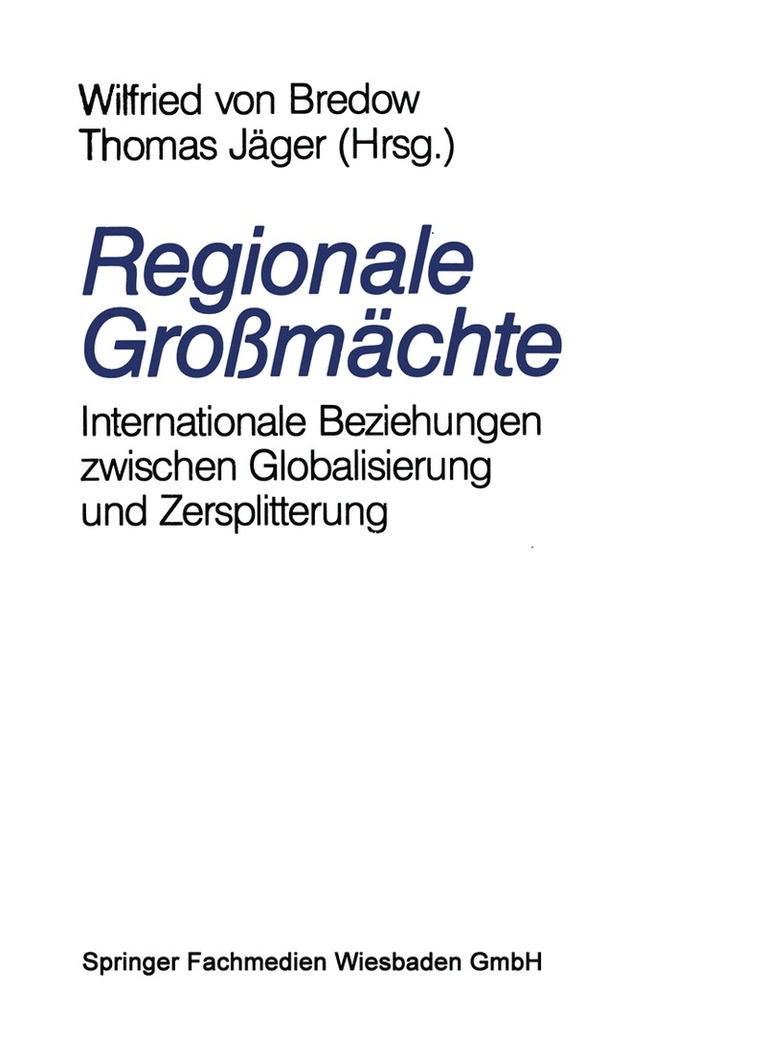 Thomas Jäger - Regionale Großmächte, Häftad