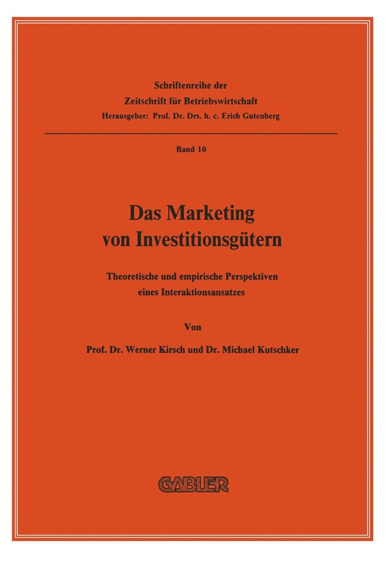 Das Marketing von Investitionsgütern