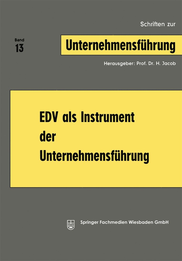 H. Jacob - EDV als Instrument der Unternehmensführung, Häftad
