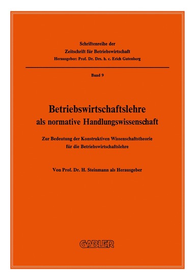 bokomslag Betriebswirtschaftslehre als normative Handlungswissenschaft