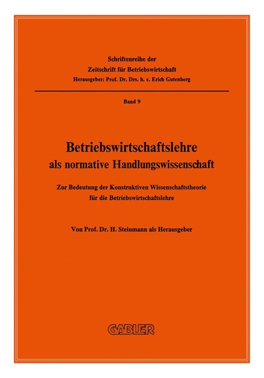 bokomslag Betriebswirtschaftslehre als normative Handlungswissenschaft