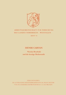 Henri Cartan, Henri Cartan - Nicolas Bourbaki und die heutige Mathematik, Häftad