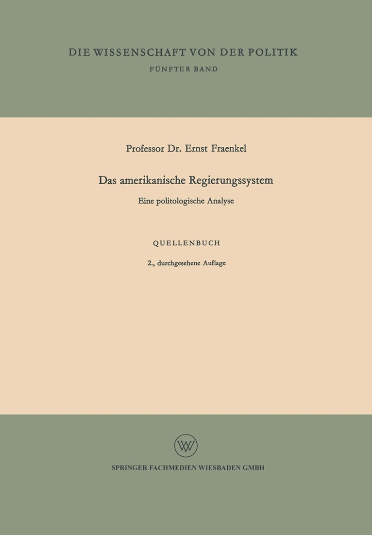 Ernst Fraenkel - Das amerikanische Regierungssystem, Häftad