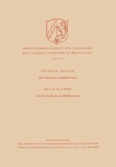 Stephan Prager - Das deutsche Luftbildwesen / Die Technik des Luftbildwesens, Häftad