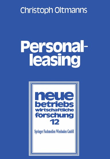 Christoph Oltmanns - Personalleasing, Häftad