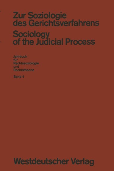 Manfred Rehbinder - Zur Soziologie des Gerichtsverfahrens (Sociology of the Judicial Process), Häftad