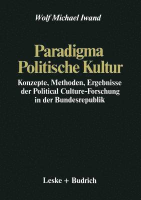 bokomslag Paradigma Politische Kultur