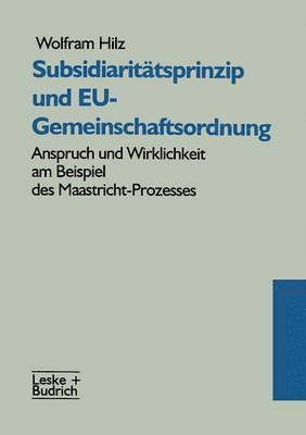 bokomslag Subsidiarittsprinzip und EU-Gemeinschaftsordnung