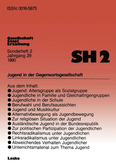 Bernhard Schäfers - Jugend in der Gegenwartsgesellschaft, Häftad