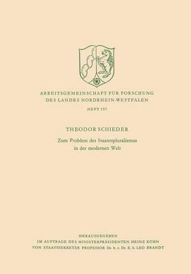 Theodor Schieder - Zum Problem des Staatenpluralismus in der modernen Welt, Häftad