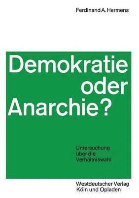 bokomslag Demokratie oder Anarchie?