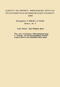 bokomslag ber eine nichtlineare Differentialgleichung 2. Ordnung die bei einem gewissen Abschtzungsverfahren eine besondere Rolle spielt