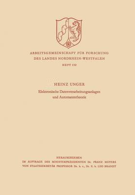 Elektronische Datenverarbeitungsanlagen und Automatentheorie
