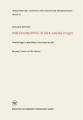 bokomslag Parteigruppen in der Großstadt