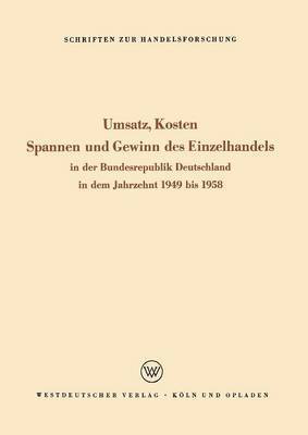 bokomslag Umsatz, Kosten, Spannen und Gewinn des Einzelhandels