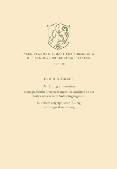 Erich Dinkler - Der Einzug in Jerusalem, Häftad