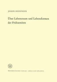 bokomslag ber Lebensraum und Lebensformen der Frhsemiten