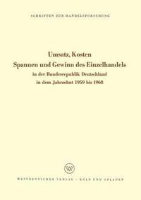 bokomslag Umsatz, Kosten, Spannen und Gewinn des Einzelhandels