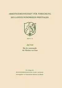 bokomslag Die Ars coniecturalis des Nikolaus von Kues