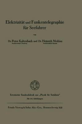 bokomslag Elektrizitt und Funkentelegraphie fr Seefahrer