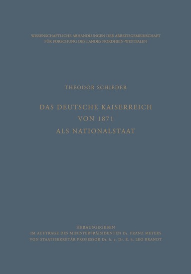 Theodor Schieder - Das Deutsche Kaiserreich von 1871 als Nationalstaat, Häftad