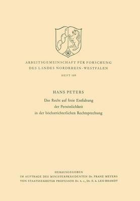 bokomslag Das Recht auf freie Entfaltung der Persnlichkeit in der hchstrichterlichen Rechtsprechung