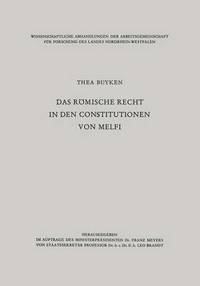 bokomslag Das rmische Recht in den Constitutionen von Melfi