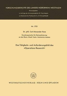 Das Tätigkeits- und Anforderungsbild des »Operations Research«
