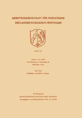 Gustav Johannes von Allesch, Allesch, Gustav Johannes ?Von? Allesch, Gustav Johannes Allesch - Arbeitsgemeinschaft für Forschung des Landes Nordrhein-Westfalen, Häftad