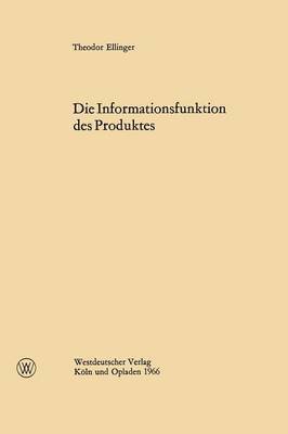 bokomslag Die Informationsfunktion des Produktes