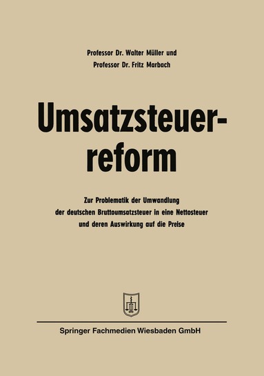 Walter Müller - Umsatzsteuerreform, Häftad