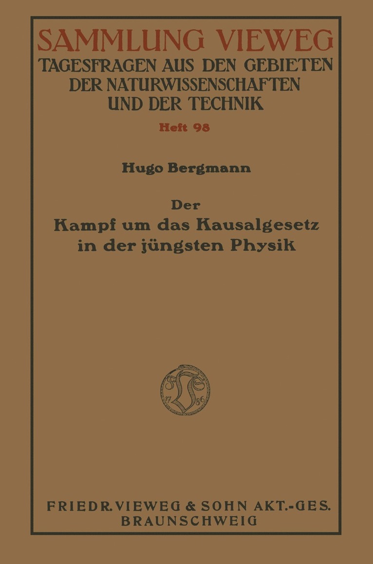 Der Kampf um das Kausalgesetz in der jngsten Physik 1