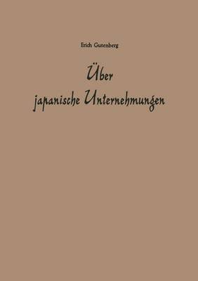 bokomslag ber japanische Unternehmungen