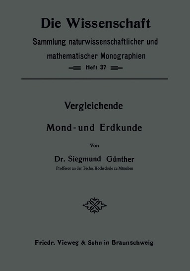 Siegmund Günther - Vergleichende Mond- und Erdkunde, Häftad