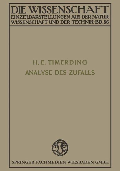 Heinrich Emil Timerding - Die Analyse des Zufalls, Häftad